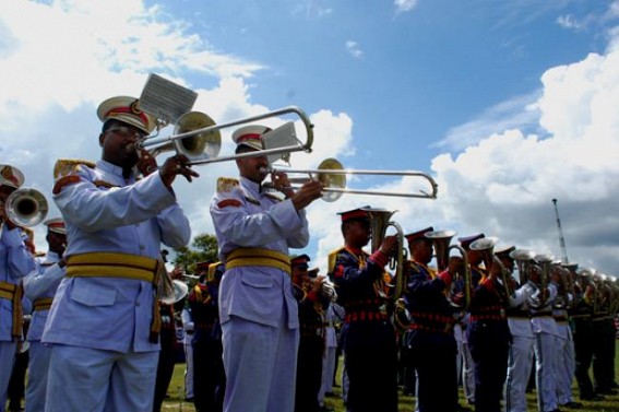 Final rehearsal of Police parade at Assam Rifles ground for Independence Day celebration. TIWN Pic Aug 13